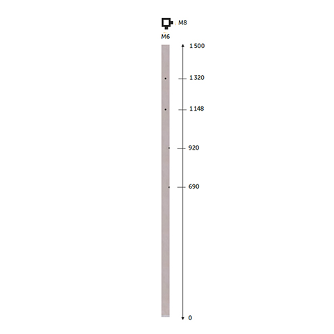 Poteau 40x40mm dpart gauche pose  l`anglaise pour cble et verre INOX316 Poteaux carrs acier