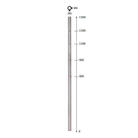 Poteau 42,4mm dpart gauche montage cble et verre INOX316 pose  l`anglaise Poteaux ronds aci