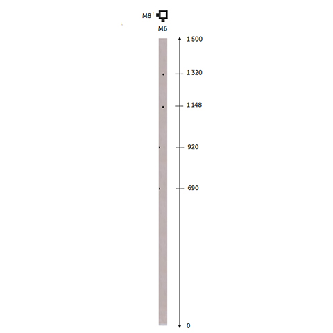 Poteau 40x40mm dpart droite pose  l`anglaise montage cble et verre INOX316 Poteaux carrs ac