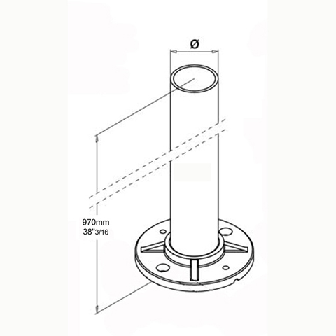 Poteau INOX316  percer ou tarauder Poteaux ronds acier inox 316 Poteaux garde-corps ou escalie