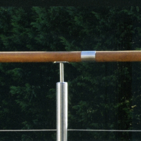 Connecteur union droit 42,4mm INOX304 pour rampes en bois Connecteur INOX de main courante boi
