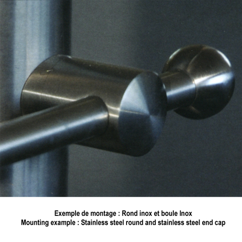 Connecteur en applique pour rond 10mm et plat ou tube carr Pour tube ou poteau inox 304 Conne