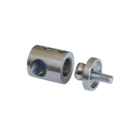 Connecteur en applique pour rond 12mm et plat Pour tube ou poteau inox 304 Connecteur applique
