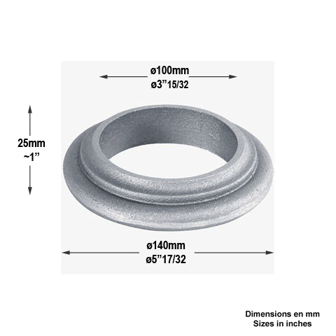 Bague pour tube lisse 100mm Elments de poteaux pices dtaches Poteau colonne