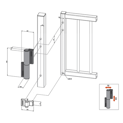 Ferme portail compact hydraulique 75kg maxi Ferme-porte Accessoires Locinox