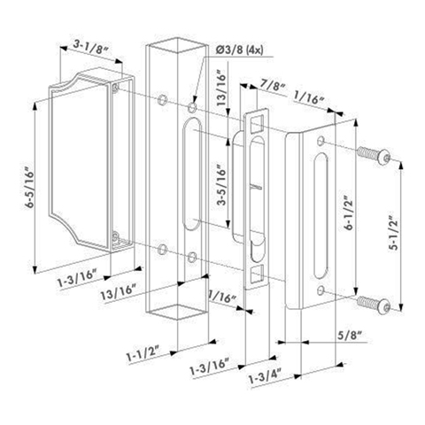 Coffre dcoratif avec gche pour serrure de portail ouvrant Gche Accessoires Locinox