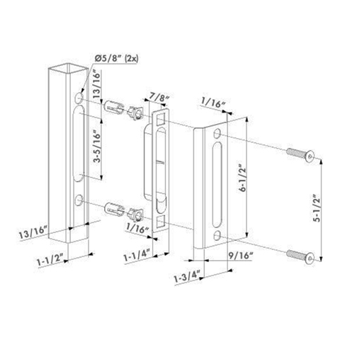 Gache pour serrure inox de tube 40x40mm pour portail ouvrant Gche Accessoires Locinox