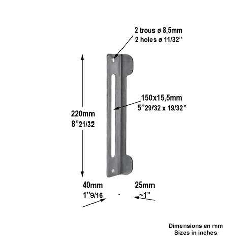 Accessoires de Portail Gâche acier pour portillon ou portail réversible gauche ou droite