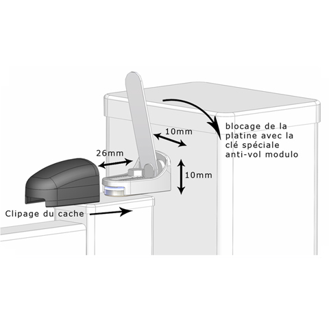 Modulo gond sans cache rglable deux axes Fixation rapide 1 point Gond modulo