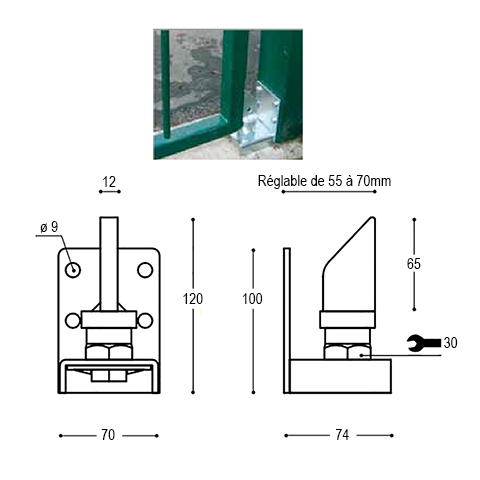 Pivot de portillon  bille pour portillon cancelli Gonds et pivots Accessoires portails