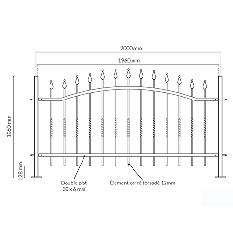 Prt  Poser et Kits Grille de clture ELEGANCE prte  poser