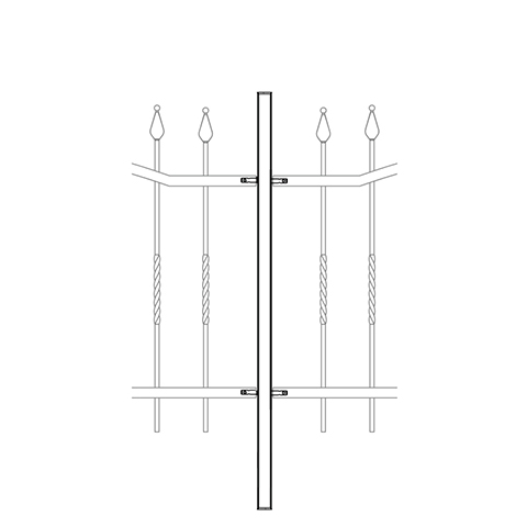 Poteau intermdiaire  sceller de cloture ELEGANCE Pour cloture ELEGANCE Main courante acier ro