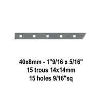 Profilé, Barres Barres 14x14mm 14 trous renflés 12x12mm carrés pour clotures et grilles de défe