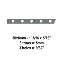 Profilé, Barres Barre poinçonnée 40x8mm 15 trous 14x14mm carrés longueur 2m pour clôtures et gr
