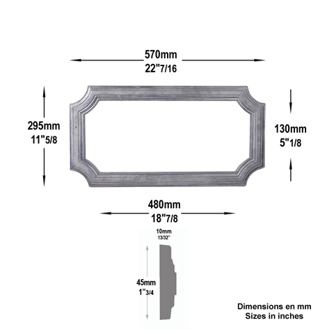 Cadre profil aluminium moulur de 570x295mm, 45x10mm dcor moulur pour profil Profil moulur b